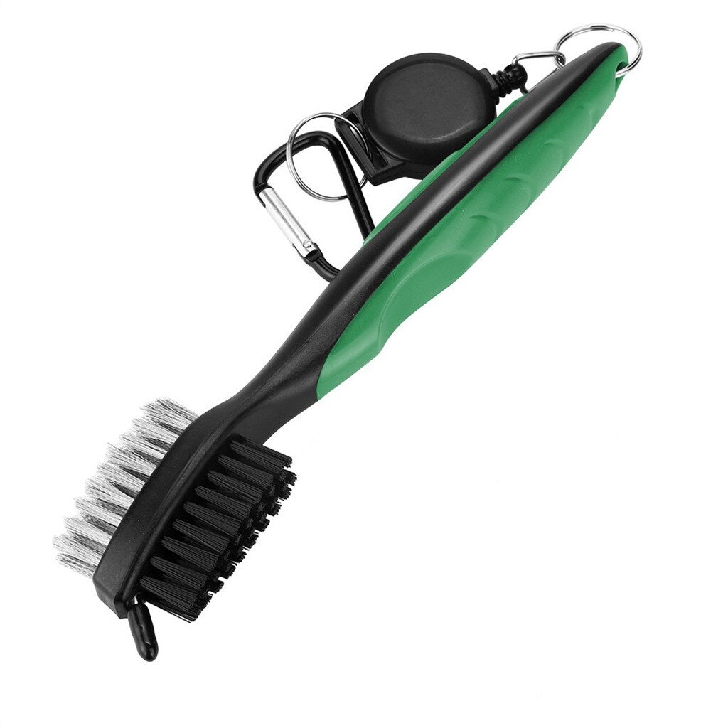 4 pièces Golf brosse de nettoyage Club rainure nettoyant rétractable tyrolienne mousqueton outil de pratique Golf accessoires Golf entraînement aides Fre: Green