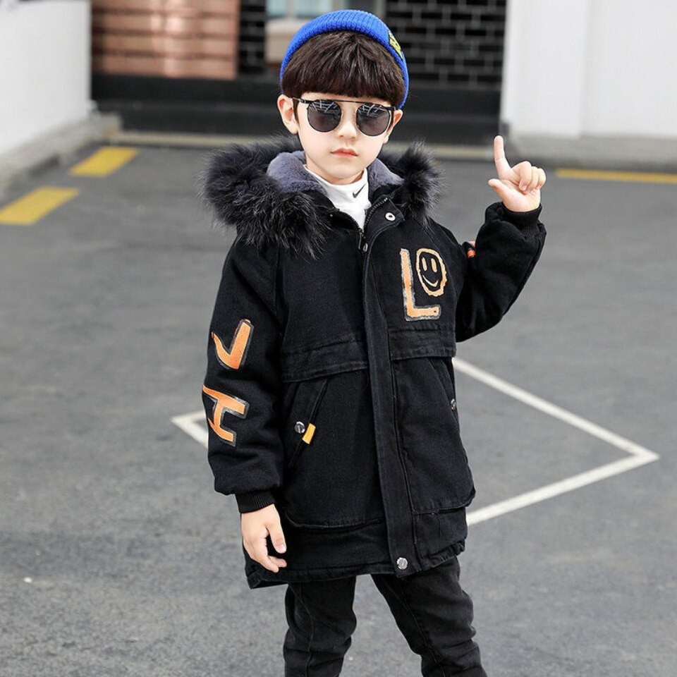 Jongens Winter Jas Kinderen Tiener Jongen Dikke Jas Kinderen Kleding Bont Parka Gewatteerde Parka 3 4 5 6 7 8 9 10 12 Years1