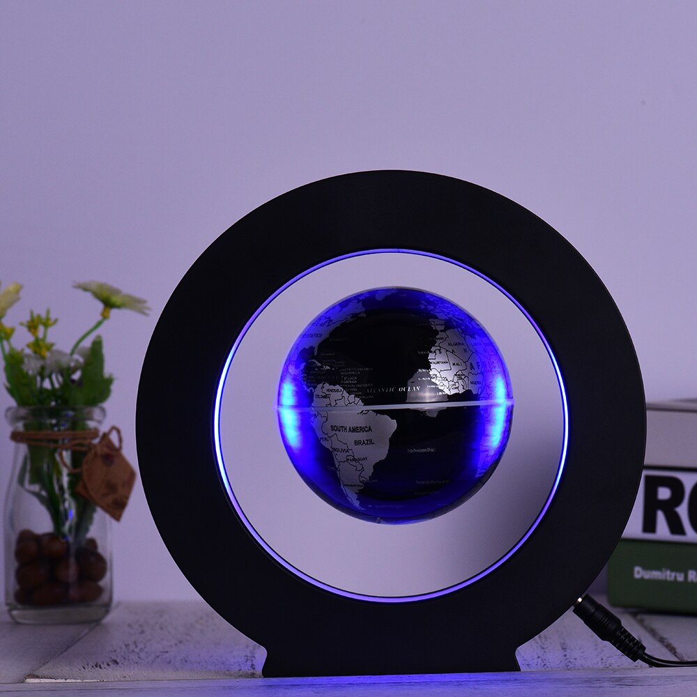 Globo flotante de levitación magnética de 3,5 pulgadas, mapa del mundo, con luz LED tellurión antigravedad, Base de forma redonda, gran para niños