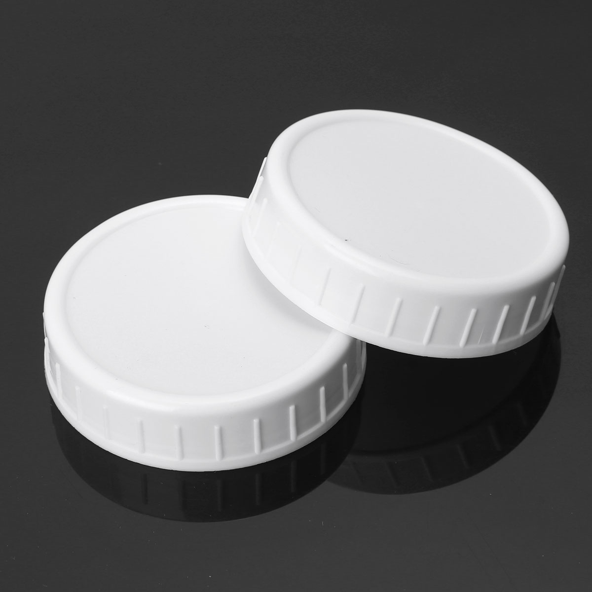 US/UK STOCK Mason Jar Lids Unlined Ribbed Plastic Cup Lid for Regular Mouth Mason Cannings Leakproof Storage Bottle Caps Cover
