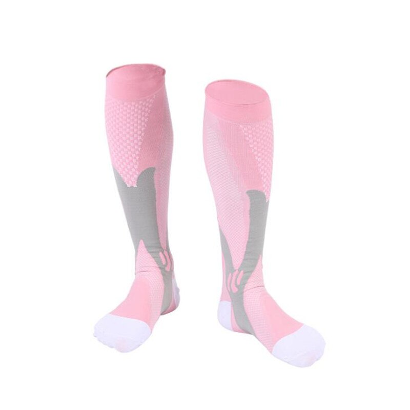 Nylon kolarstwo skarpetki kompresji skarpety sportowe do biegania koszykówka piłka nożna mężczyźni kobiety oddychające skarpety rozmiar ue 38-47: pink / XXL