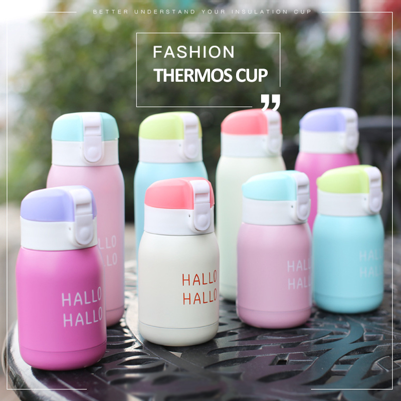 Macaron Mini Thermos Kids Cup Stainless Steel Bottle Thermos Vacuum Cup Coffee Cups Thermos Kids Belly Cup School Thermal Bottle