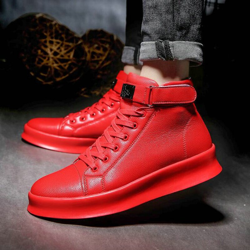 Mode Outdoor Mannen Casual Schoenen Volwassen Comfortabele Heren Sneakers Hoge Top Zwart Wit Man Walking Trainers Schoenen A56-96
