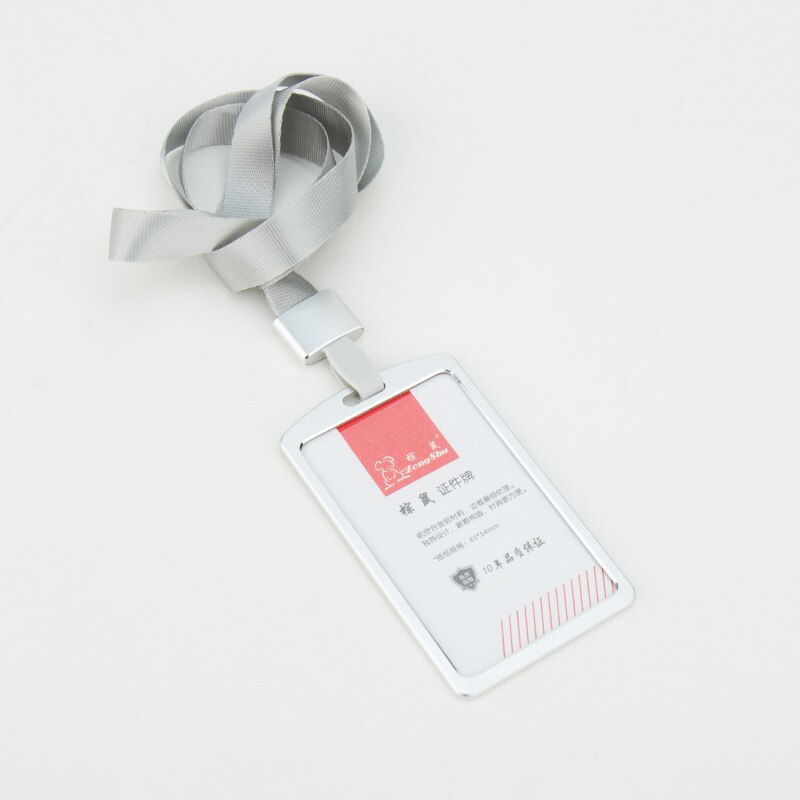 ZONGSHU Medium Luftfahrt Aluminium Legierung Schreiber Id Karte Halter Multi Bunte Aussteller Woker Identifikation Name Karte Abzeichen Abdeckung: silver with rope