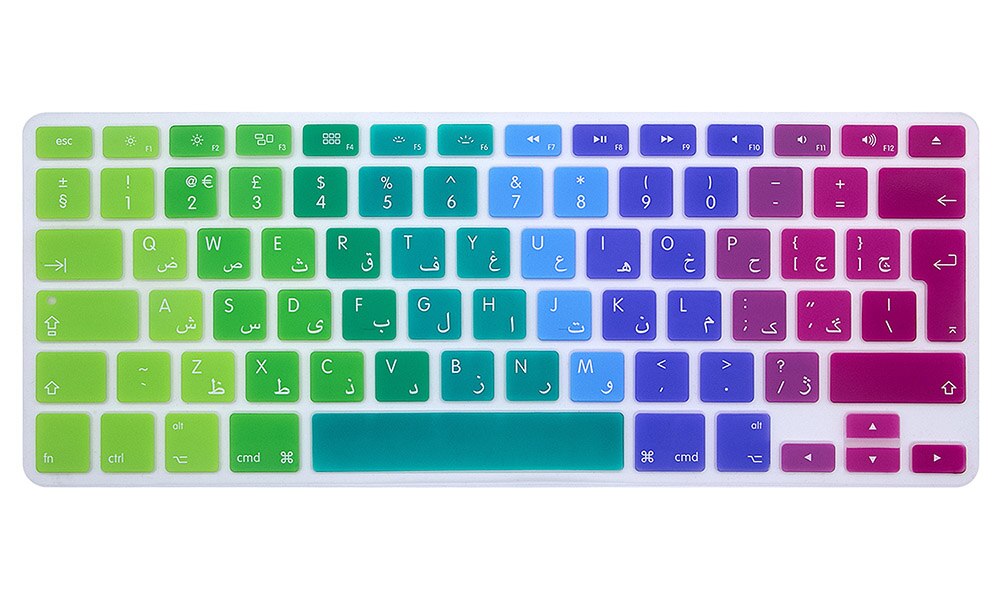 Ue arabski Ultra cienkie trwałe klawiatura skóry pokrywa ochronna naklejki dla MacBook Pro 13 powietrza 15 cal kolor folia na klawiaturę EUversion: MULTI