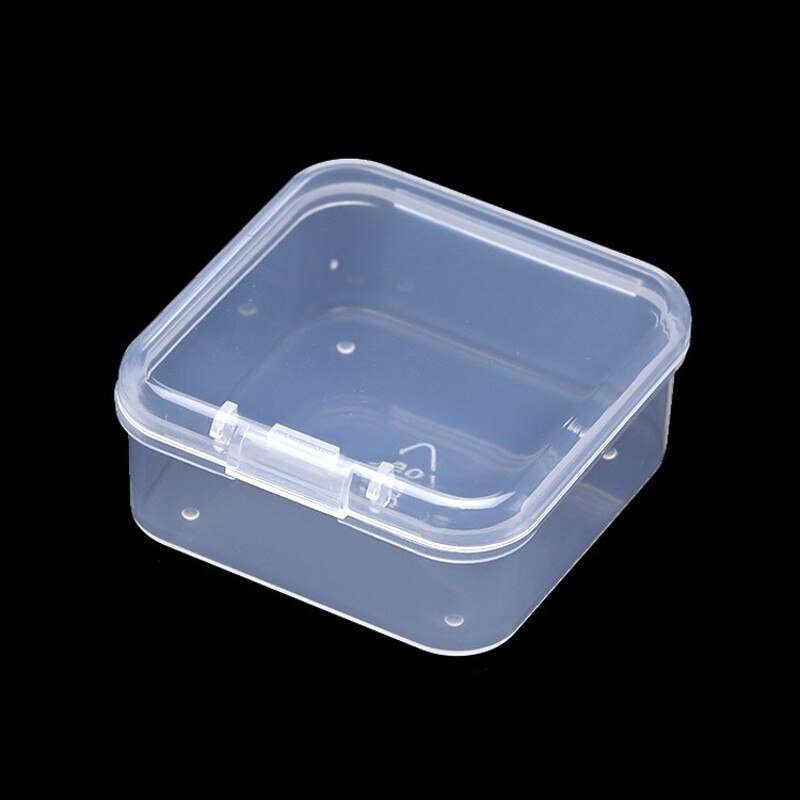 Mini Small Boxes Square Transparent Plastic Box Jewelry Storage Case Finishing Container Packaging Storage Box for Earrings