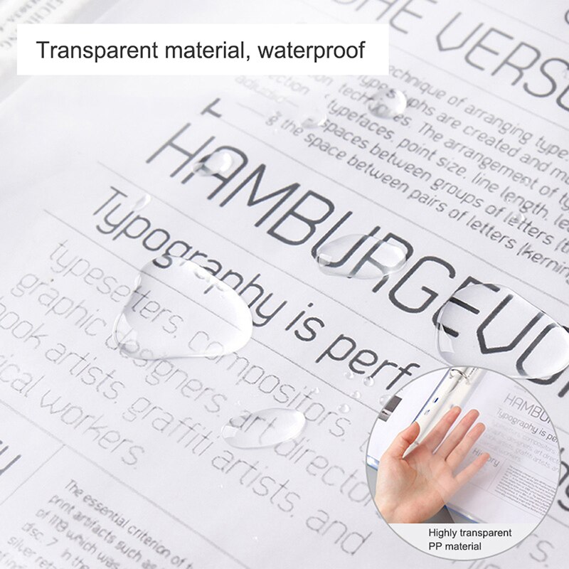 100Pcs A4 Plastic Punched Pockets Folders Filing 11 Holes Loose Leaf Documents Sheet Protectors Transparent Folder Bag