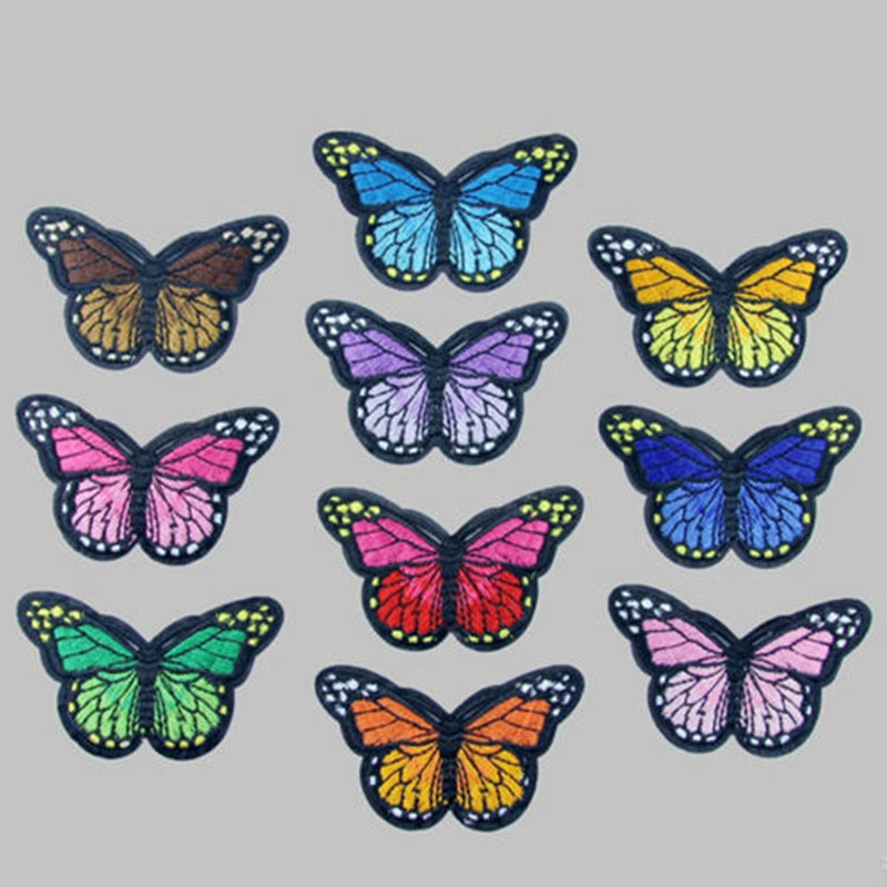 2X Embroidery Butterfly Sew On Patch Badge Embroidered Fabric Clothing Embroided Sticker Repair