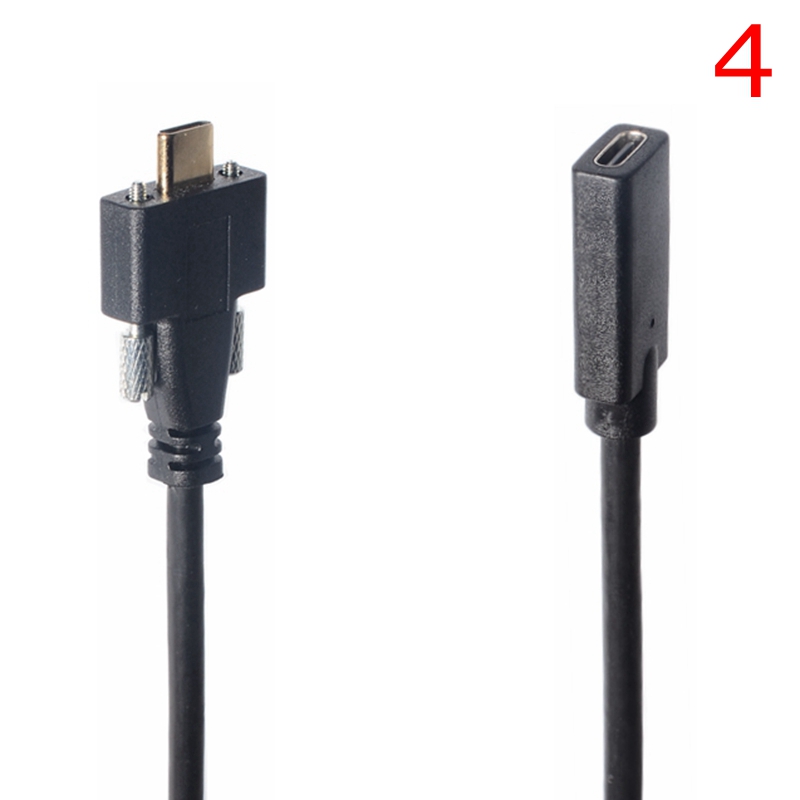 USB C to USB C Cable USB-C Elbow Dual Screw Locking USB3.1 Type-C Male to Male Female Industrial Camera Extension Cable: Blue / 0.3m