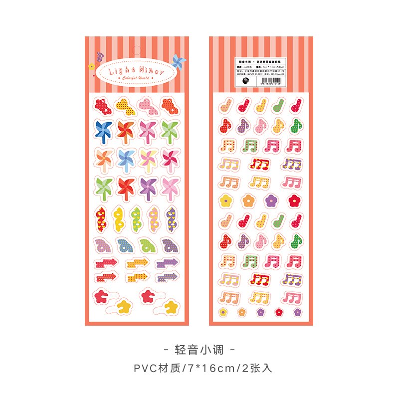 Mohamm 2Pc Fancy World Series Pvc Decoratie Stickers Gewoon En Creatieve Stickers Basic Planner Materialen Scrapbooking School S: C