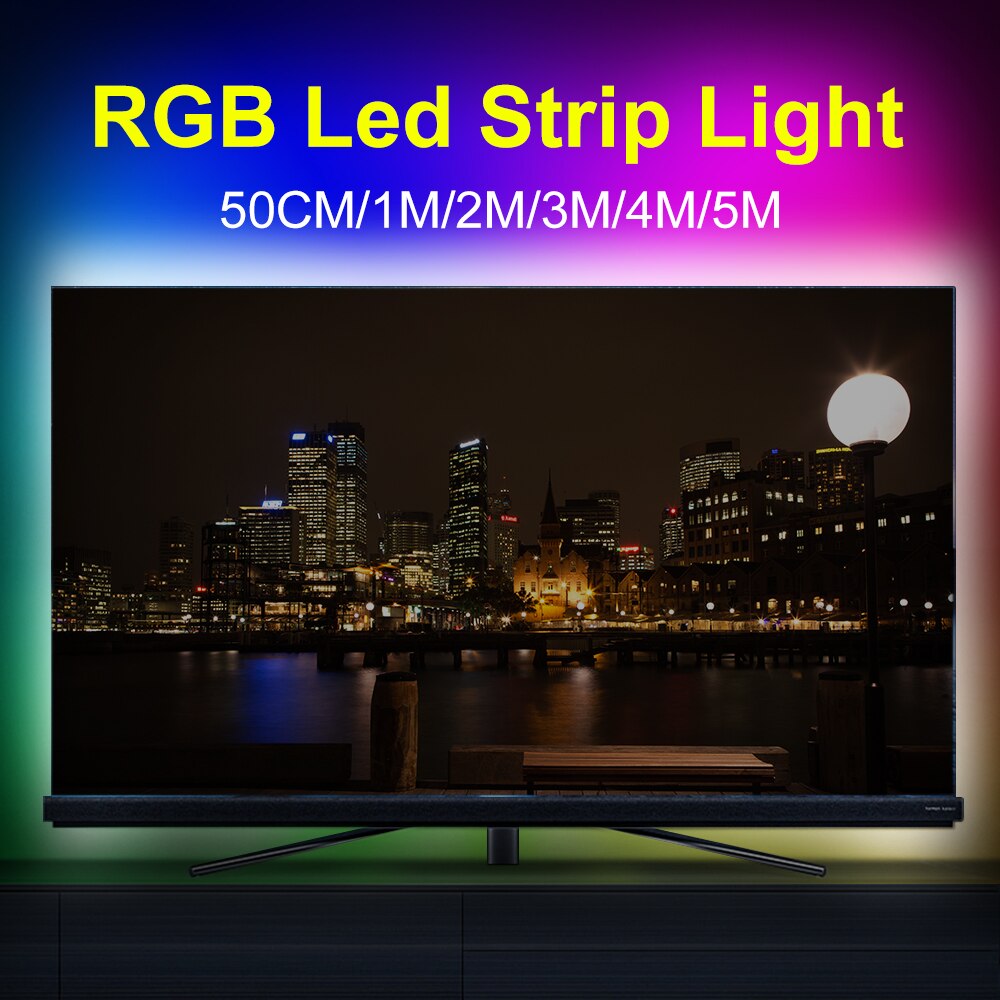 RGB USB LED Strip Licht rgb 2835 5V Flexibele LED Lamp Tape Lint 0.5M 1M 2M 3M 4M 5M TV Desktop Screen BackLight Led Diode Tape