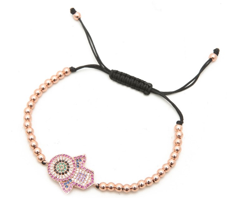 gold silver micro pave cz Cubic Zirconia rope adjusted Copper Beads Bracelet gdf2 hand Charm Braided Bangles Jewelry Women: 3