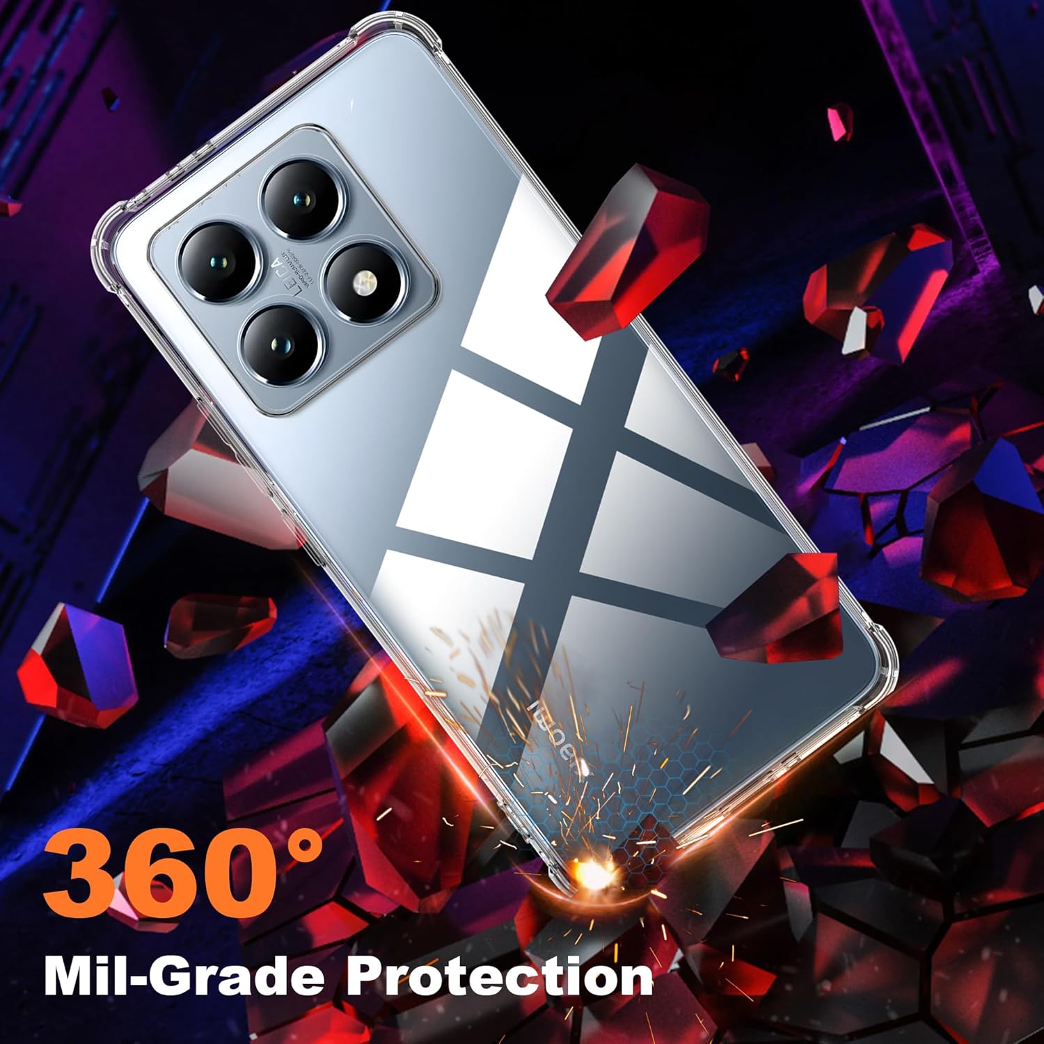 Brann hjørner støtsikkert tpu-deksel til xiaomi 14t pro, beskyttelsesdeksel til xiaomi 14 13 lite 13t, gjennomsiktig capa, deksel
