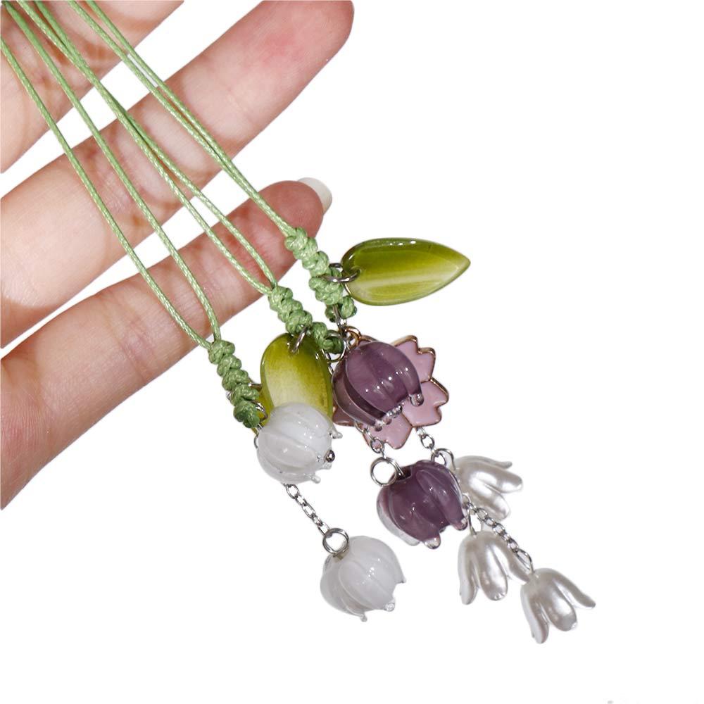 Urocze smycze kwiaty tulipanów pasek Charms do etui na telefon breloczka breloki na kluczyki do samochodu słuchawki etui powiesić