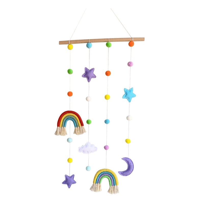 Supporto per Schermo per foto arcobaleno con pompon clip per fiocchi per capelli per ragazze appendiabiti appendiabiti da parete decorazione per Organizer: 2SS902210-2