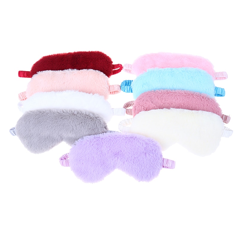 Super Soft Plush Eye Masks Silk Love Cloud Eye Cover Rabbit Plush Sleeping Mask Eyepatch Cartoon Nap Eye Shade Blindfold