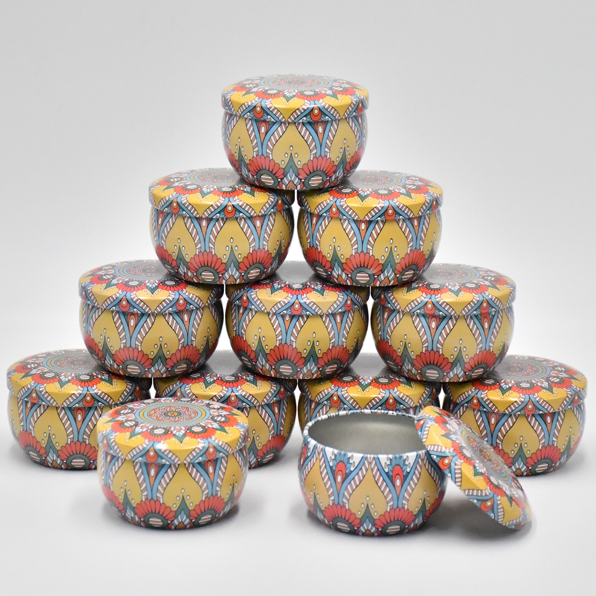 12 stuks gemengde kleur ijzeren kaars blikjes leeg blikje-doos voor het maken van kaarsen met opbergdoos voor droge kruiden en snoepjes: Bordeaux