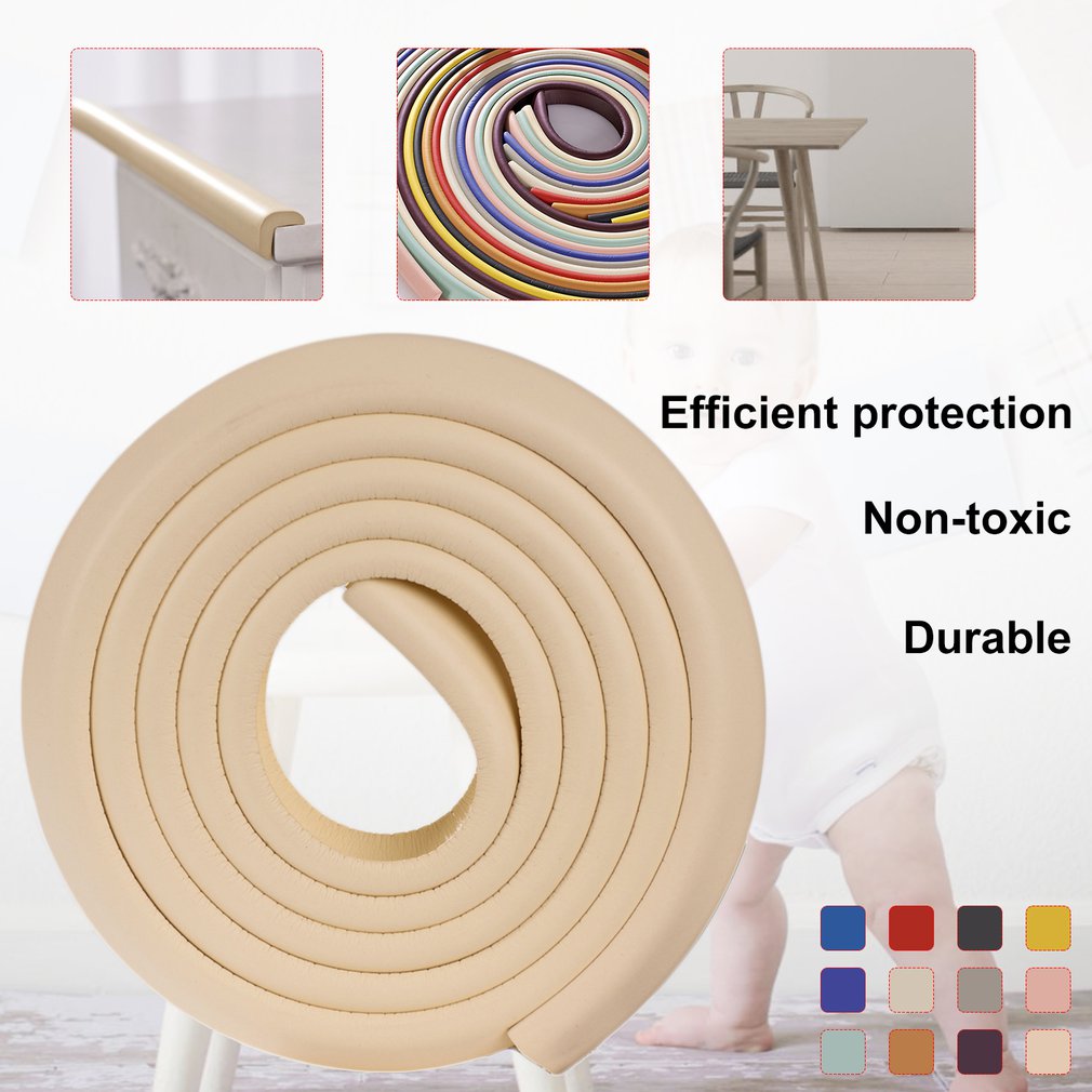2m babyveiligheidsbureau tafelrand hoekbeschermer schuim voor meubels rubberen babybeschermingskussen beschermstrip verzachter bumper