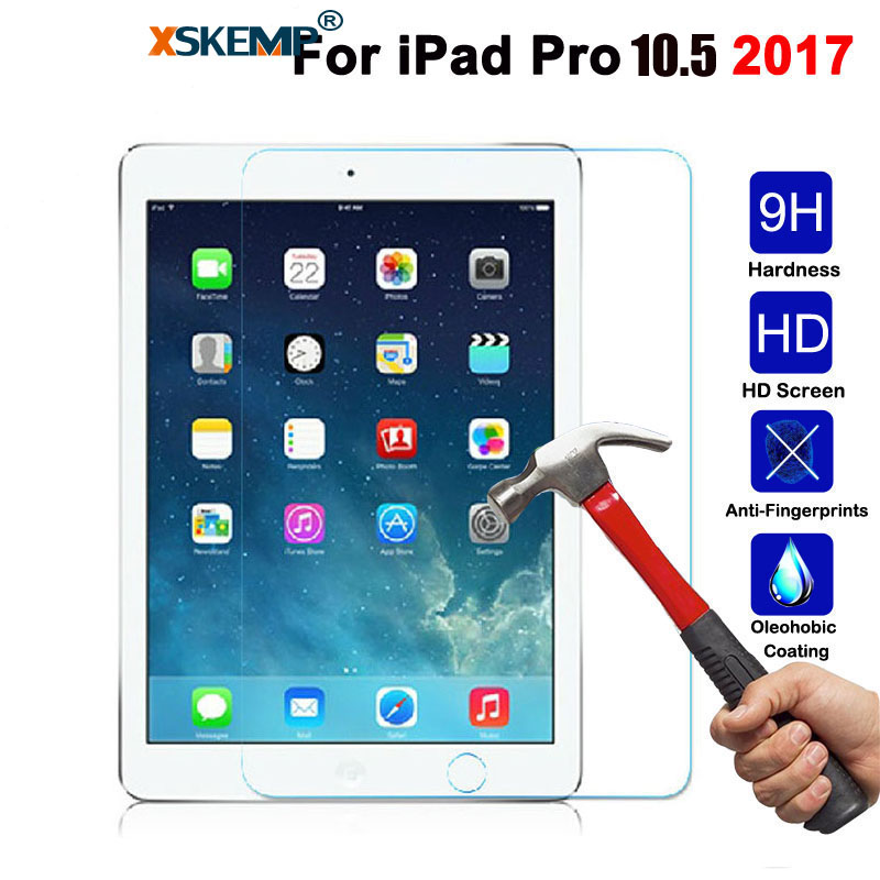 Xskemp 9h ægte hærdet glas til apple ipad mini 2 3 4 skærmbeskytter hårdt cover til ipad pro 10.5 9.7 beskyttelsesfilm: Gennemsigtig