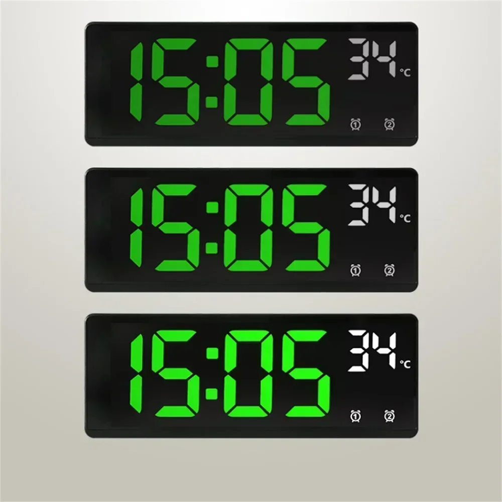 Reloj despertador LED inteligente activado por voz con alarmas duales, modo nocturno y pantalla de temperatura para dormitorio o escritorio