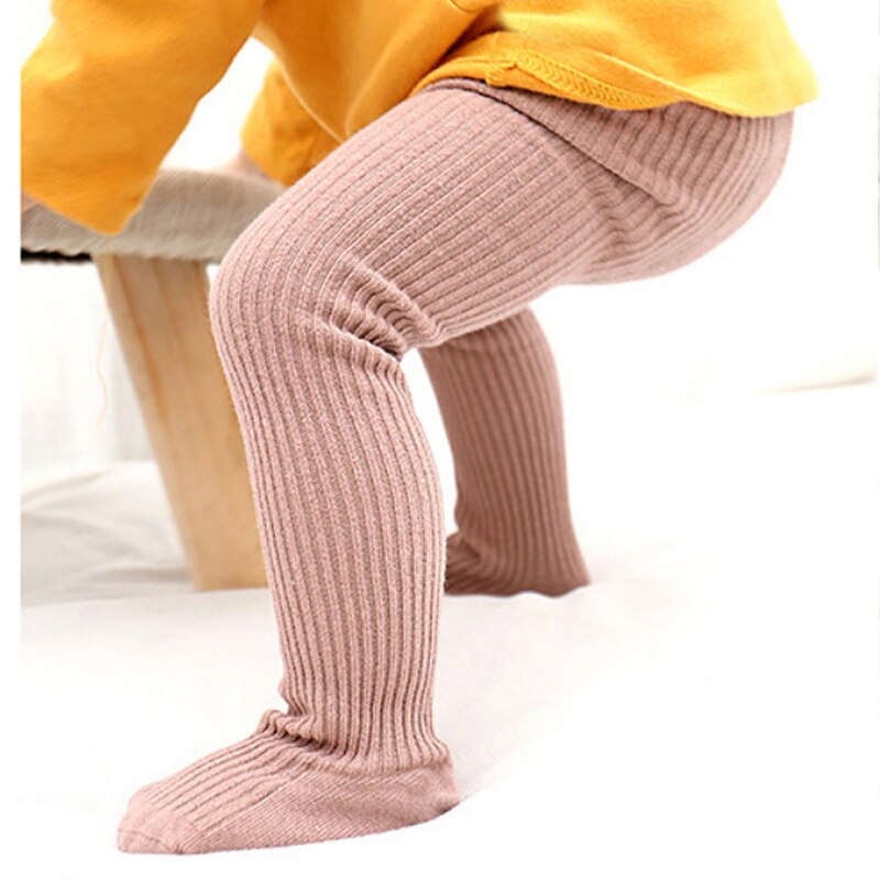 Lente Herfst Dubbele Naald Baby Panty Warme Gebreide Katoenen Baby Meisje Jongen Panty Effen Kleur Baby Peuter Panty