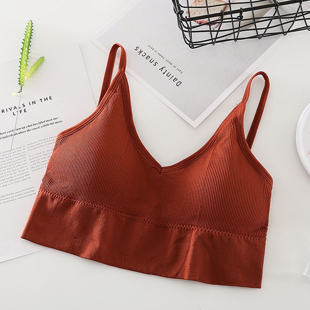 U-shaped Seamless Tube Top Bra Beauty Back Sling Strap Wrapped Chest Anti-light Ladies Sports Fitness Top Bra Underwear: orange