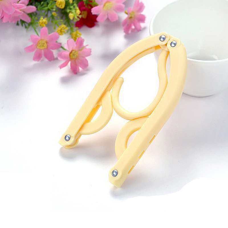 Multifunctional Portable Travel Folding Clothes Hanger Out Door Drying Rack Kids Home Storage Clothing Organizer: Yellow