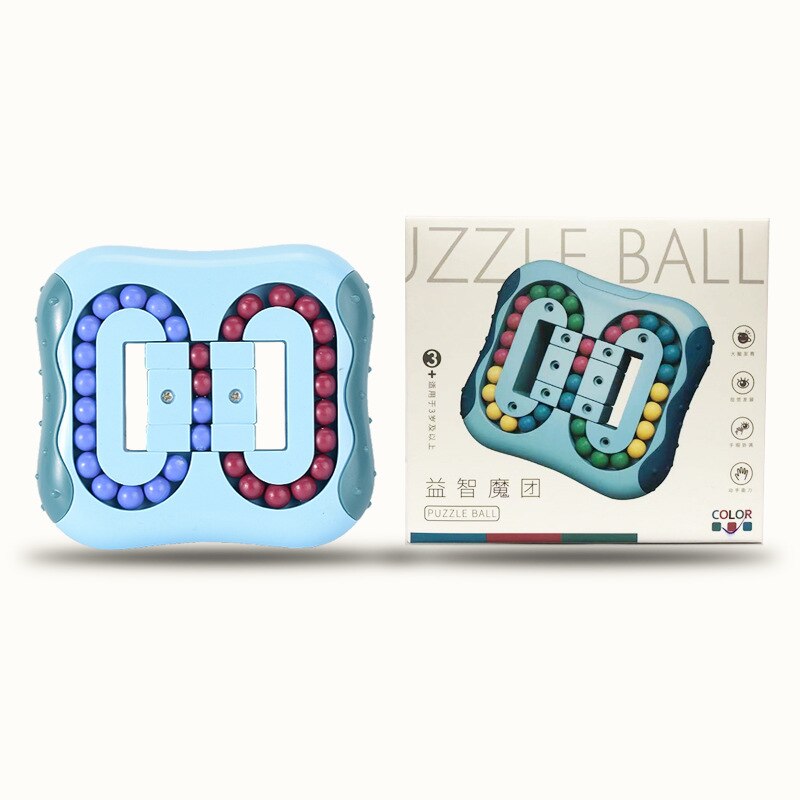 Roterende Magic Spin Bean 11X10CM Bean Abs Fidget Spinner Top Puzzel Brain Hand-oog Coördinatie Educatief Zintuiglijke Speelgoed Aym: Cyan