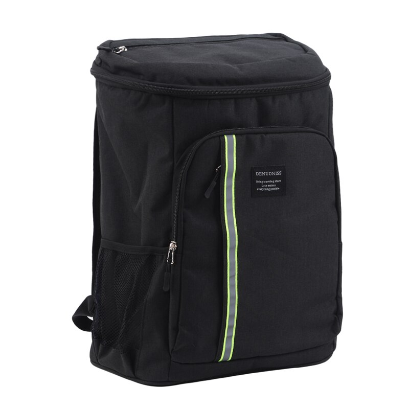 Picnic Backpack Thermo Lunch Bags Outdoor Cooler Refrigerator Women Kids Bag Travel Lunch Box Food Backpack: Black