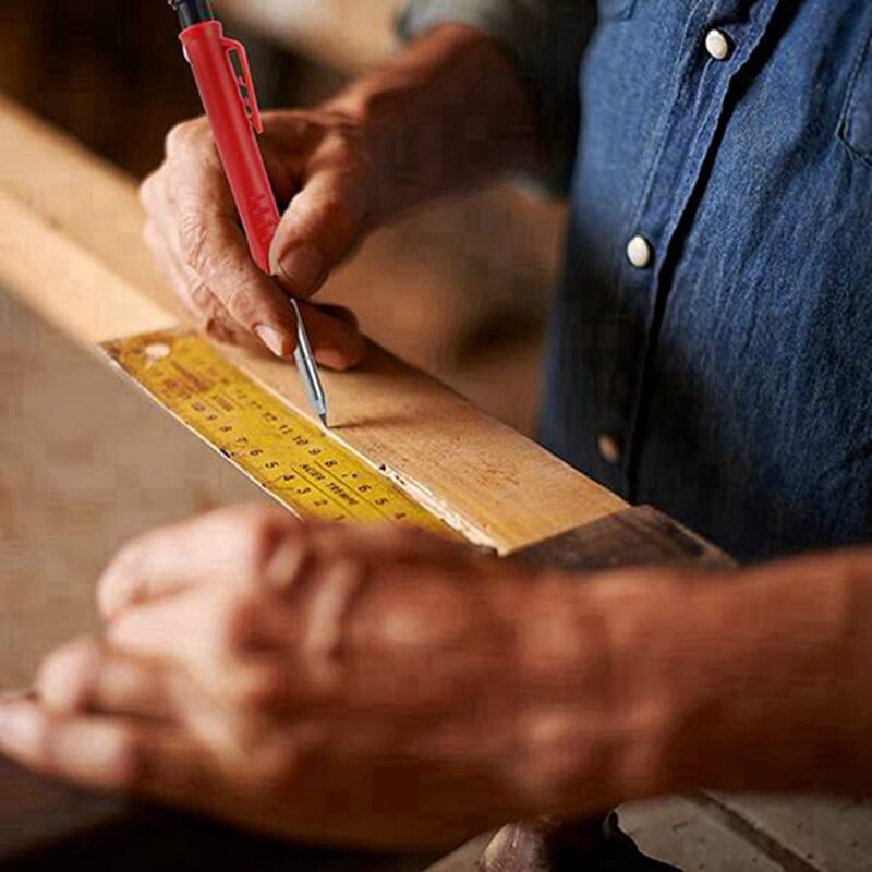 4 Stuks Carpenter Potloden, Bouw Potloden Met 12Pcs Vullingen, Leidt Vulpotlood Architect Potloden