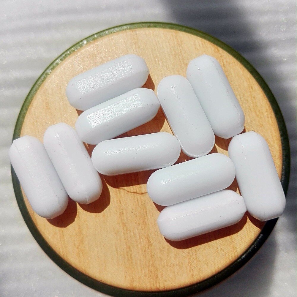 Laboratoriemagnetisk omrörarstav ptfe vanliga omrörarstänger utan pivotring vita spinnstänger  ,c6 x 10mm,  pack  of 10