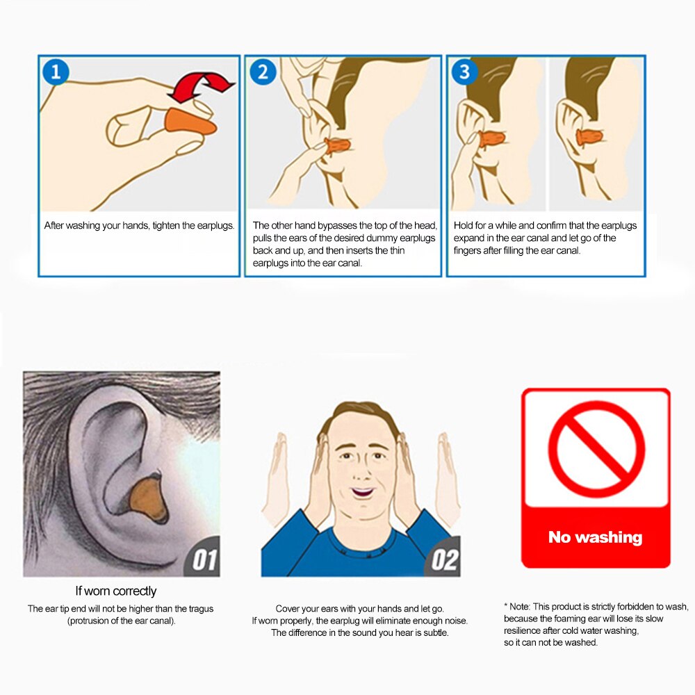 3M 312-1250 Foam Ear Plug Uncorded Earplugs 33dB Noise Reduction Rating 10 Pairs Individual Packaging