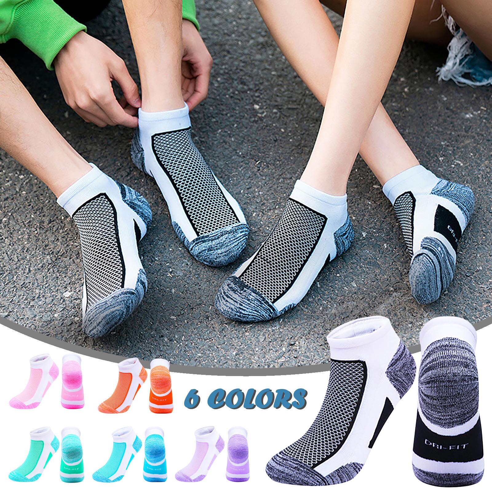 Men Women Sports Socks Middle Canister Movement Towel Cotton Breathable Socks Badminton Walking Breathable Thin Socks 30#