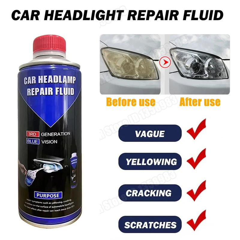 Kit de restauración de pulido de faros de coche, herramienta de cuidado de faros automotrices, juego de restauración de faros, líquido de restauración de faros de coche