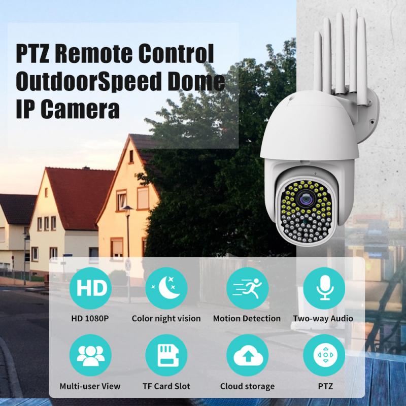 1080P PTZ Wifi IP Camera Outdoor 4X Digital Zoom AI Human Detect Wireless Camera H.264 Audio 2MP Security CCTV Camera IR Cam