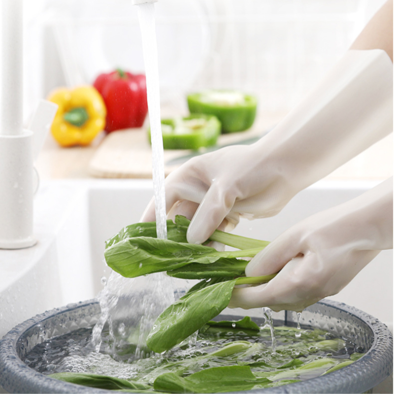 1 paar Wasserdichte Gummi Latex Geschirr Handschuhe Küche Dauerhafte Reinigung Hausarbeit Aufgaben Geschirr Werkzeuge Weibliche