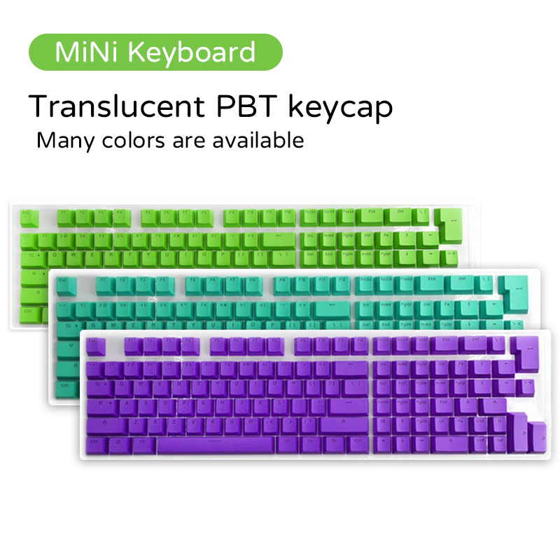 PBT Translucent Backlight Keycaps 118 Keys Mechanical Keyboard Key Cap Double Shot Key Cap For Mini keyboard Cherry MX