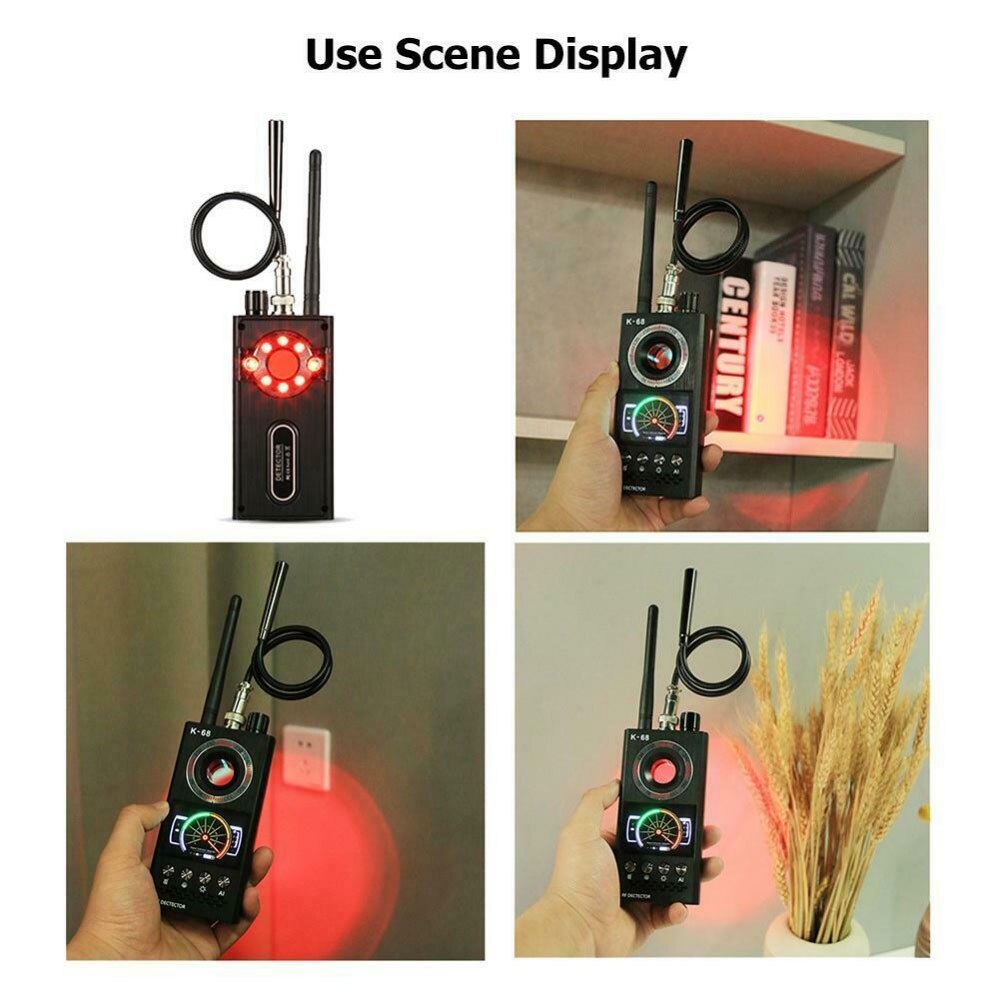 Anti Candid Camera Detector Device Wireless RF Signal Eavesdropping Pinhole Cam Audio Bug GSM GPS Wiretapping Scanner