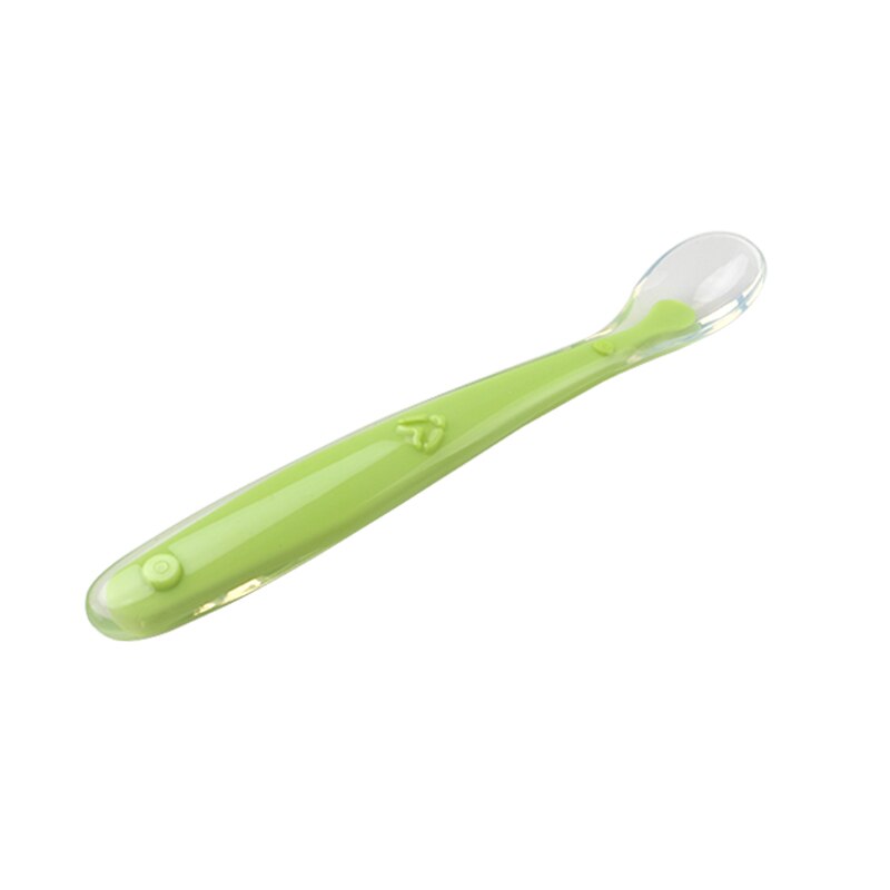 Baby Soft Silicone Spoon Candy Color Temperature Sensing Spoon Children Food Baby Feeding Tools: 3