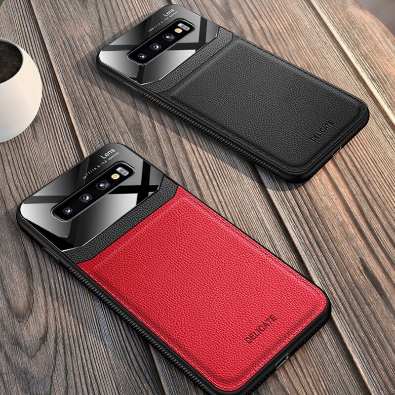 Coque, copertura, caso, per Samsung Galaxy S10 Più S 10 e S10Plus S10E in pelle Specchio di vetro Del Silicone Antiurto telefono cellulare di Lusso caso sveglio