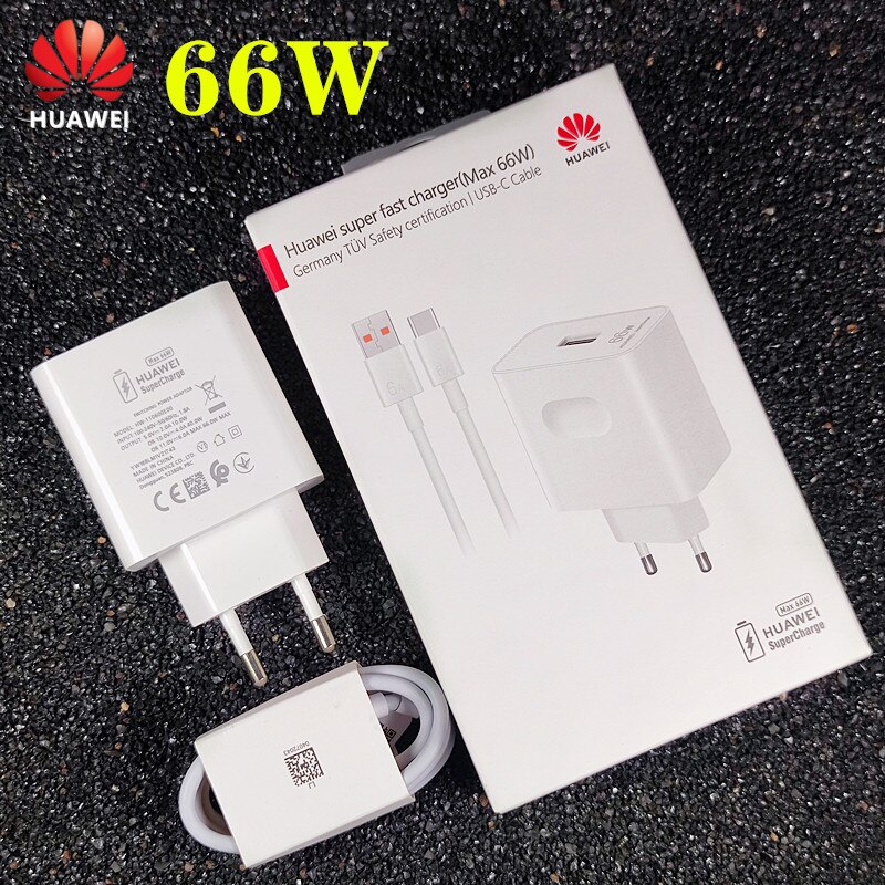 Original EU/US Huawei 66w charger 6A SuperCharge USB Type C cable For Huawei Mate 40 Pro mate30 40 p40 pro