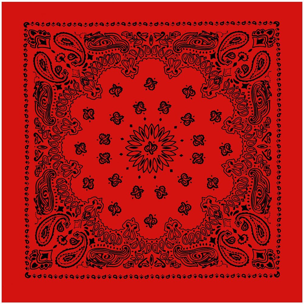 Bandanas 22 Zoll 100% Baumwolle Bandana Neuheit Doppelseitig Drucken Paisley Cowboy Bandana Party Favor Schal Stirnband Taschentücher: Bandana-001 rot