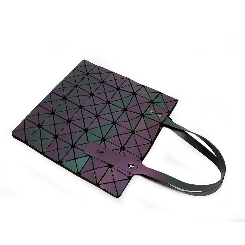 Bolso de hombro estilo japonés bolso de mujer geométrico Irregular luminoso correa de hombro ajustable Bolsos De Mujer bolsos plegables