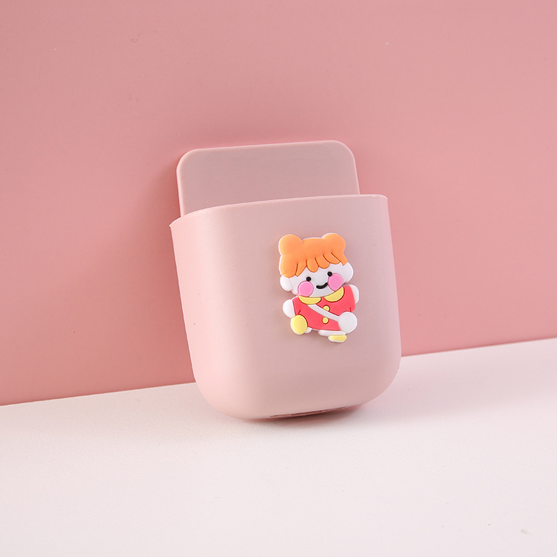 Stationery Organizer Desk Wall Mounted Storage Box with Sticker Pen Holder Bedroom Washroom Organizer Box School Stationery: Pink