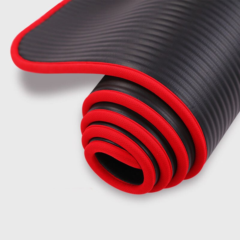 Esterilla de Yoga antideslizante Extra gruesa de 10Mm, esterilla deportiva insípida para Fitness, negra de 183X61Cm