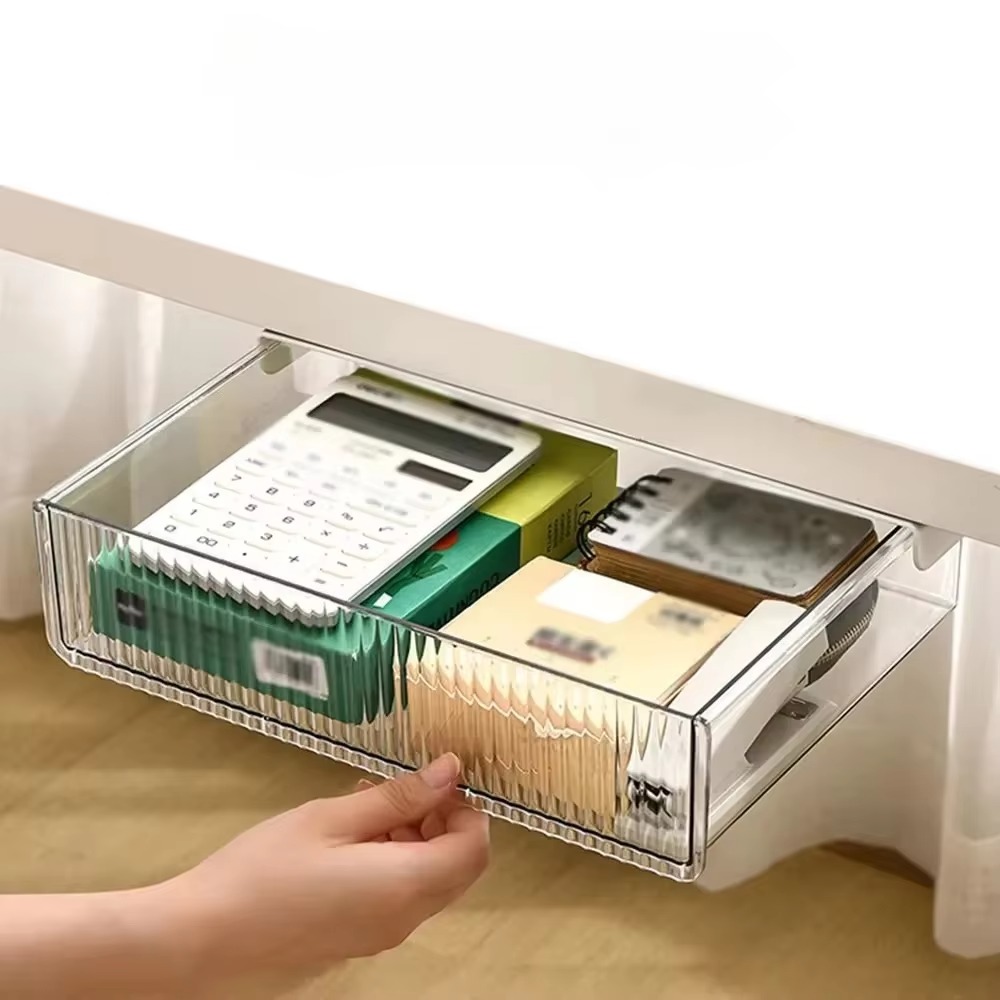 Skrivbordslådlåda dold typ kontorsskrivbord hög kapacitet med glidande skena förvaringslåda hushållsgarderob dammtät förvaringshylla