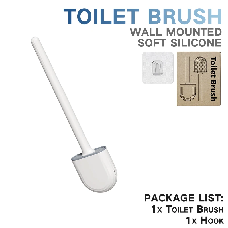 Wc Pinsel Silikon Wc Reinigung Pinsel Wand Montiert Wc Reiniger Besen Set Moderne WC Kit Schönheit Bad Zubehör: Blau