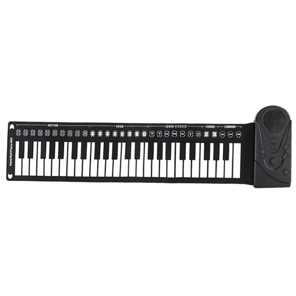 Slade 49 Keys Electronic Portable Silicon Flexible Hand Roll Up Piano Built-in Speaker Children Toys Keyboard Organ