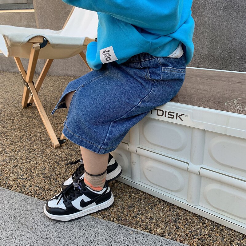Primavera autunno ragazze gonna di jeans gonna per bambini pantaloni per bambini bambini abiti Vintage moda fessura frontale lavata 1-6Y