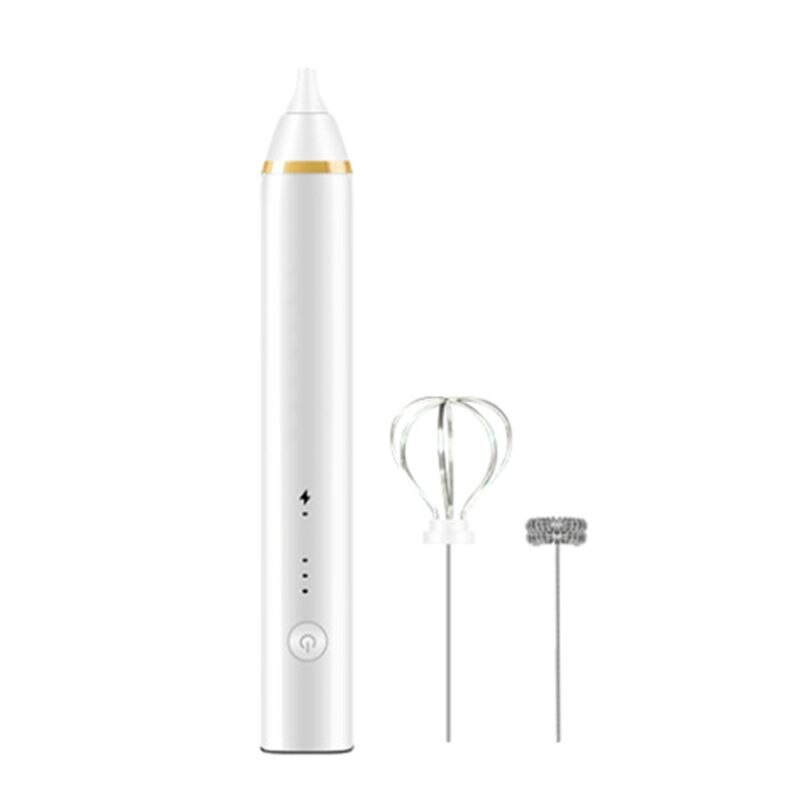 Doble batidor eléctrico vaporizador de leche de acero inoxidable utensilio manual para hacer espuma de leche bebida mezclador para café Cappuccino